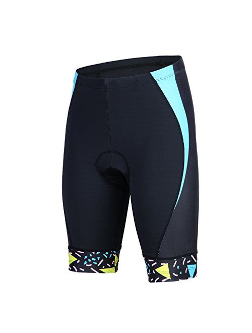 Women Cycling Shorts 4D Gel,Bike Shorts Women with No-Slip Belt& Comfort Cycling Clothes 