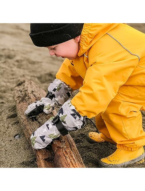 JAN & JUL Mittens for Baby Toddler Kids, Waterproof Winter Ski Gloves for Girls Boys