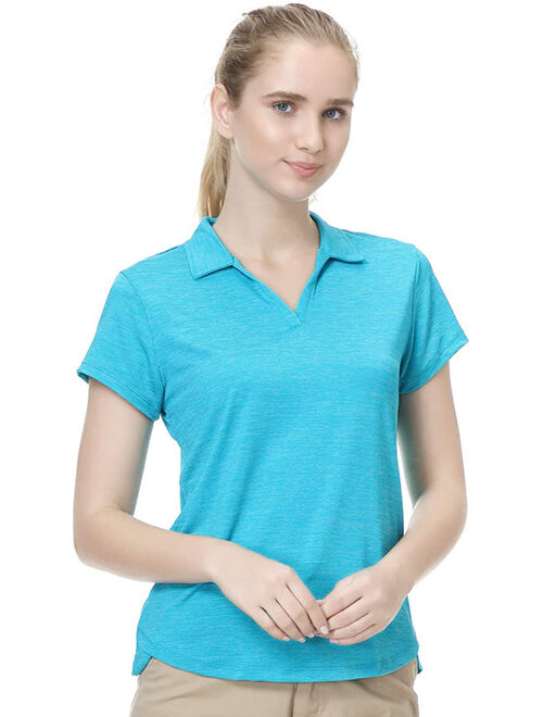 ANIVIVO Women Golf Polo Shirts V-Neck, Tennis Shirts Solid Cool Feeling Active S