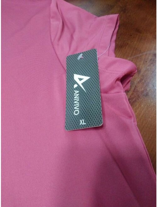Anivivo Womens Tennis Shirt coral rojo Size XL