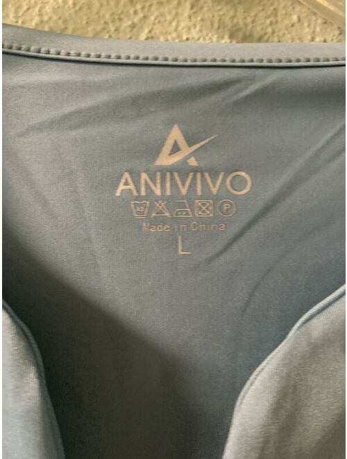 ANIVIVO Tennis Shirts for Women Short Sleeves,Solid Golf T Shirts V-Neck Running