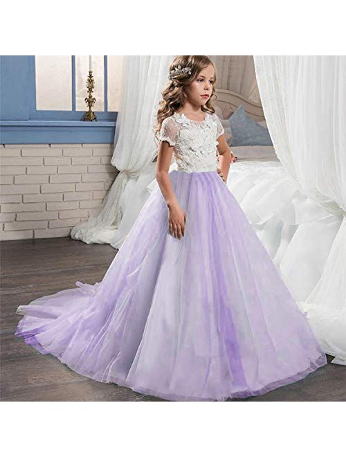 NNJXD Girls Princess Pageant Long Dress Kids Prom Ball Gowns