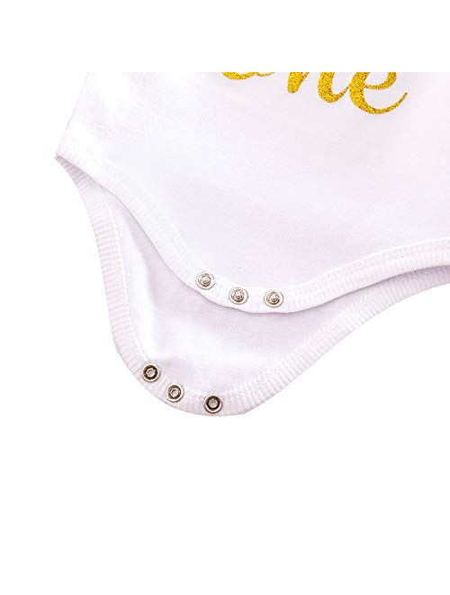 NNJXD Baby Girls 1st Birthday Unicorn Outfits Set Rainbow Tutu Skirt+ Unicorn T-Shirt+ Flower Headband