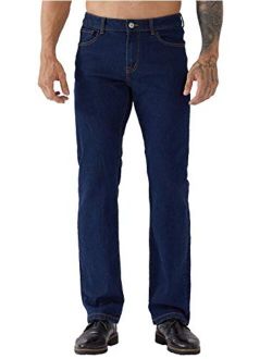 Regular Fit Denim Jeans for Men, Mens 5-Pockets Classic Straight Leg Jean Pants