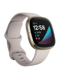 Sense Advanced Smartwatch with Tools for Heart Health, Stress Management & Skin Temperature Trends, One Size (S & L Bands Included)