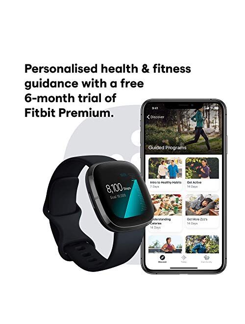 Fitbit Sense Advanced Smartwatch with Tools for Heart Health, Stress Management & Skin Temperature Trends, One Size (S & L Bands Included)