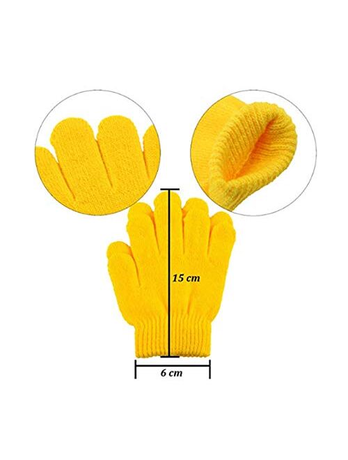 Kids Warm Magic Gloves,14 Pairs Boys Girls Winter Stretchy Knit Gloves
