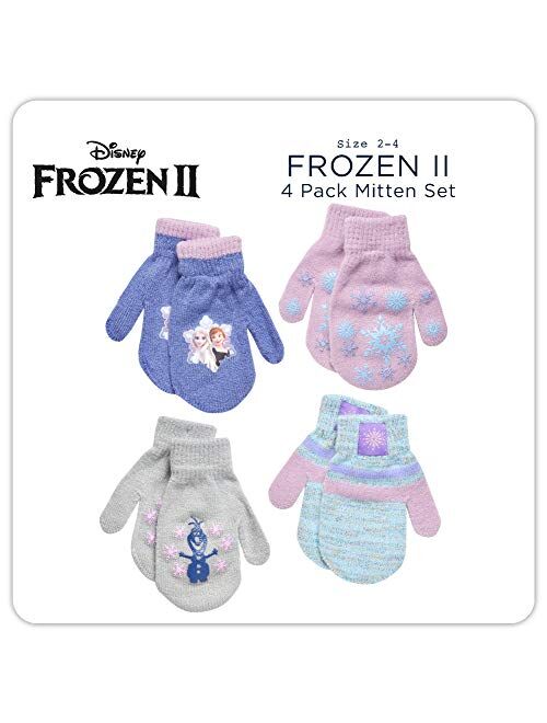 Disney Frozen Girls 4 Pack Gloves or Mittens (Toddler/Little Girls)