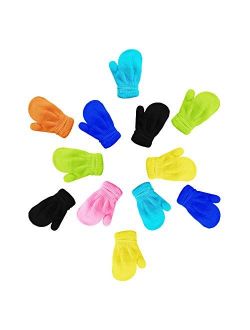 12 Pairs Kids Winter Gloves, Children Bulk Pack Fun Colorful Cute Magic Glove for Boys & Girls