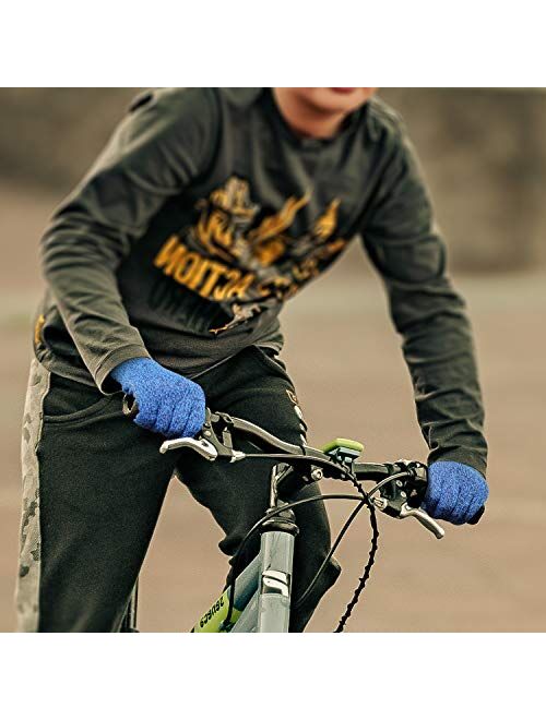 MIG4U Kid's Winter Gloves Warm Magic Stretch Knitted Glove for Children Teens Boys 3/6 pairs