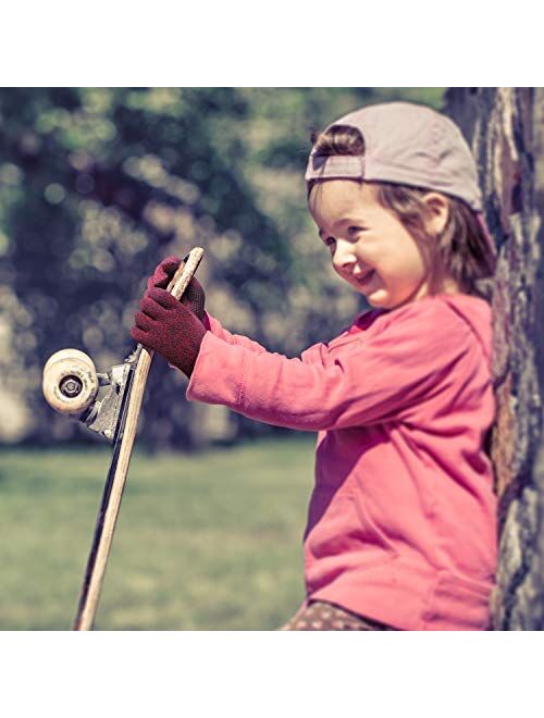 MIG4U Kid's Winter Gloves Warm Magic Stretch Knitted Glove for Children Teens Boys 3/6 pairs