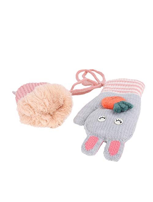 Toddler Kids Winter Warm Thick Full Finger Gloves Children Assorted Color Magic Mittens