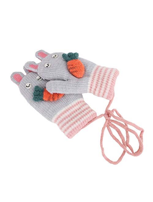 Toddler Kids Winter Warm Thick Full Finger Gloves Children Assorted Color Magic Mittens