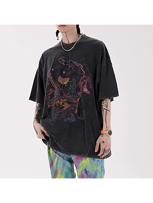 Aelfric Eden Men's Short Sleeve Harajuku Shirts Hip-Hop Tee Tops Hipster Butterfly T-Shirts Summer Oversize Shirt
