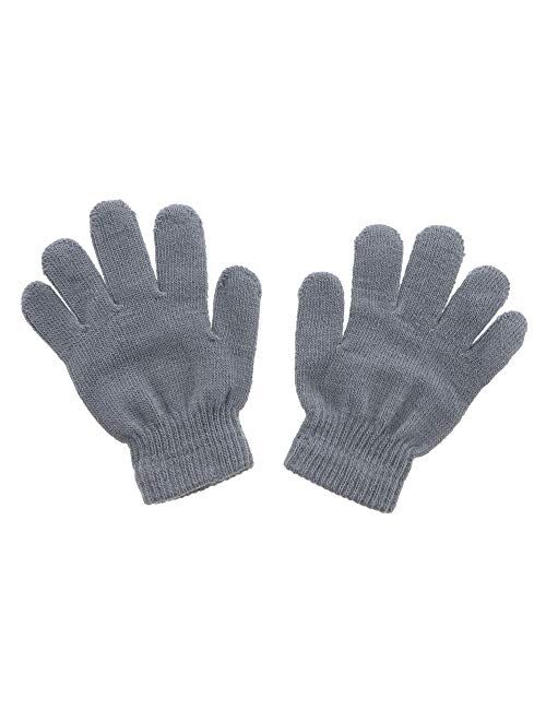 Kids Gloves Magic Knit Gloves for Girls/Boys Solid Colors 