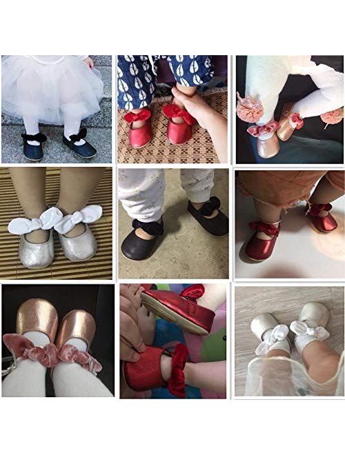RVROVIC Baby Girls Mary Jane Anti-Slip Bow Toddler Princess Shoes