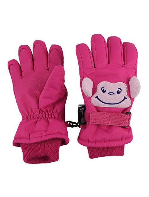 N'Ice Caps Little Kids Squeaky Sound Cute Animal Face Waterproof Gloves