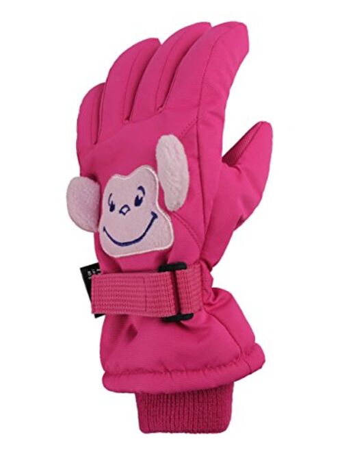 N'Ice Caps Little Kids Squeaky Sound Cute Animal Face Waterproof Gloves