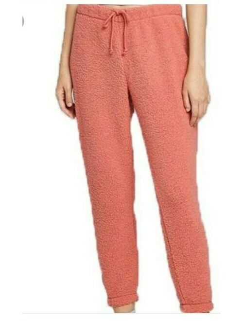 Women's Wild Fable High-rise Sherpa Sweatpants Coral Color Size L
