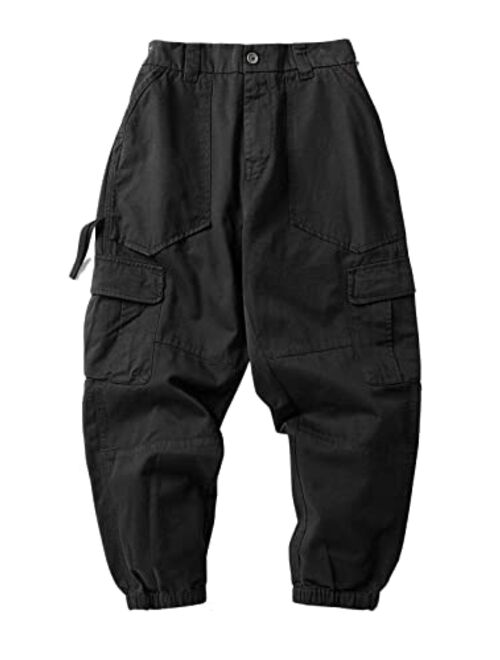 Aelfric Eden Mens Jogger Casual Pants Long Hip hop Cargo Pants Black Sweatpants with Pockets
