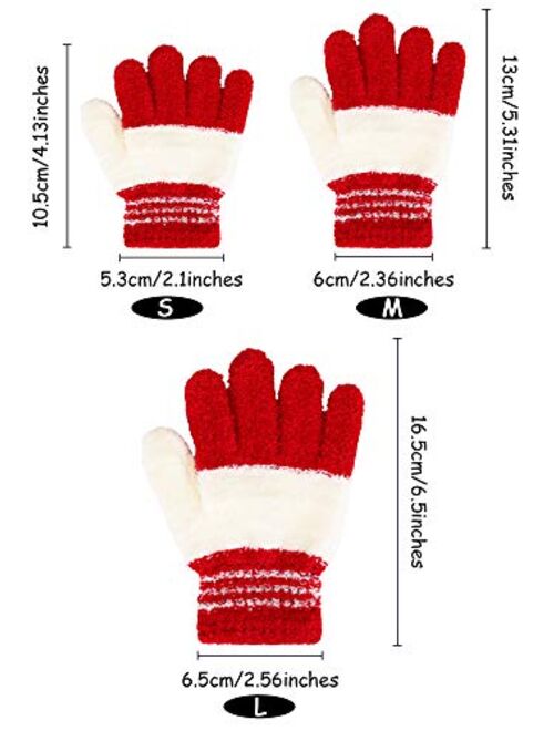 5 Pairs Kids Gloves Full Fingers Gloves Knitted Warm Gloves Winter Mittens for Little Boys and Girls Daily Supplies
