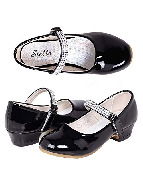 STELLE Girls Mary Jane Shoes Low Heel Party Dress Shoes for Kids