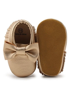 OOSAKU Infant Toddler Baby Soft Sole PU Leather Bowknots Shoes