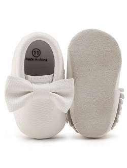 OOSAKU Infant Toddler Baby Soft Sole PU Leather Bowknots Shoes