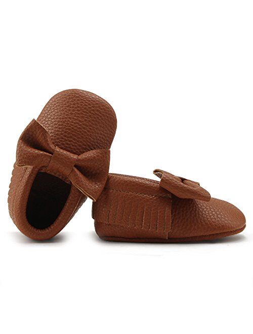 OOSAKU Infant Toddler Baby Soft Sole PU Leather Bowknots Shoes