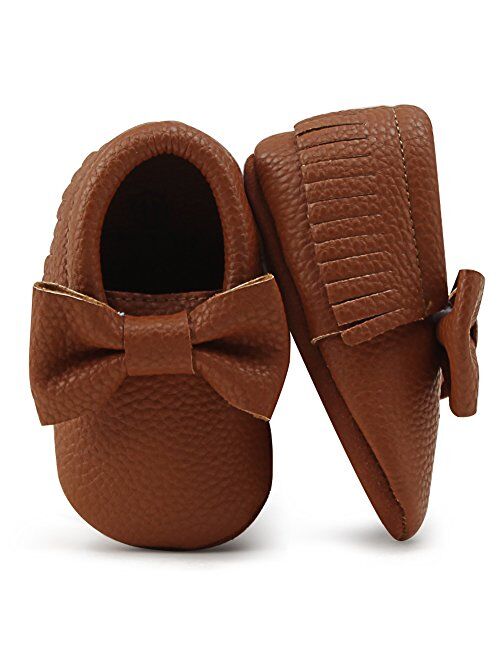 OOSAKU Infant Toddler Baby Soft Sole PU Leather Bowknots Shoes