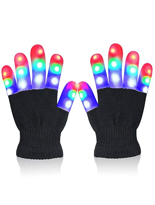 Touber LED Flashing Gloves Novelty for Kids Toys Gifts for 3 4 5 6 7 8 9 10 Year Old Boys Gilrs- Kids Gifts