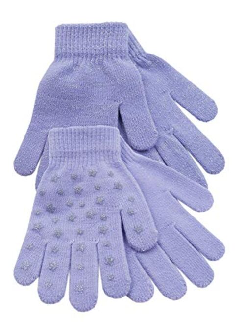 Girls Kids Undercover 2 Pack Thermal Winter Magic Glitter Star Grip Gloves