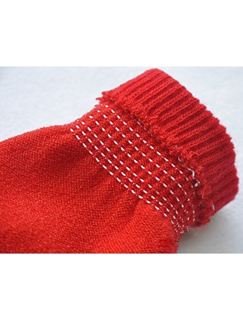 Boys and Girls Fingerless Gloves Winter Solid Knitted Texting Mitten 6" Length