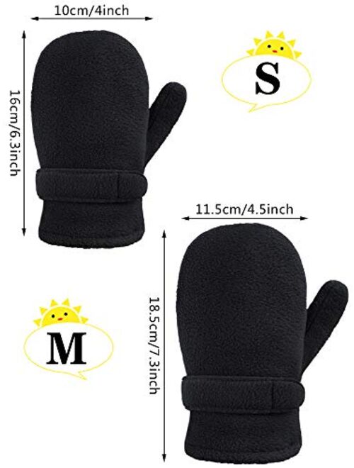 2 Pairs Fleece Mittens Soft Sherpa Gloves Winter Warm Gloves for Boys Girls Cold Weather