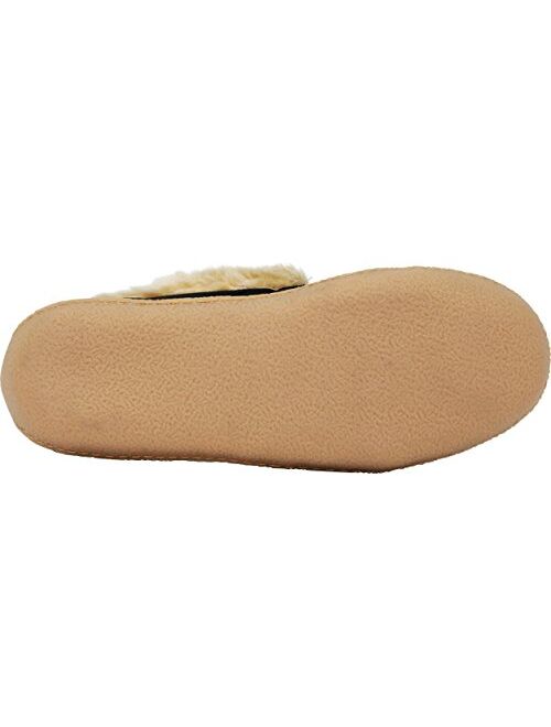 Tamarac by Slippers International Men's Justin Faux Fur Lined Whipstitch Moccasin Slipper