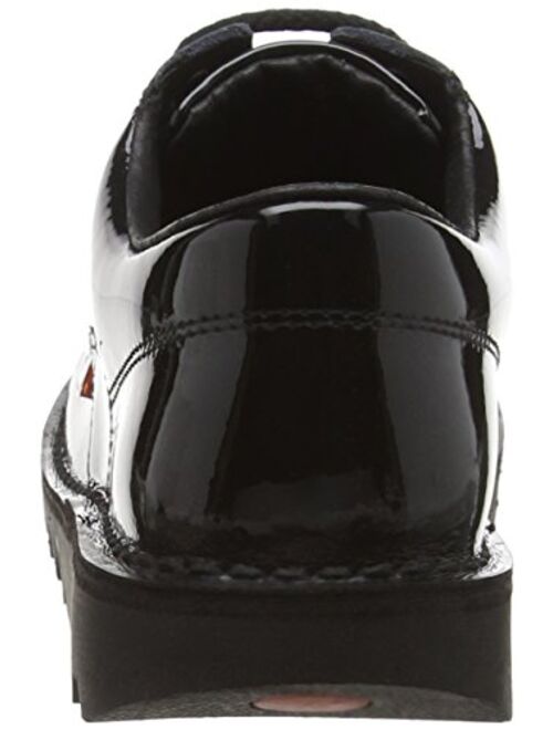 Kickers Kick Lo Core Black Leather Unisex Lace Up School Shoes