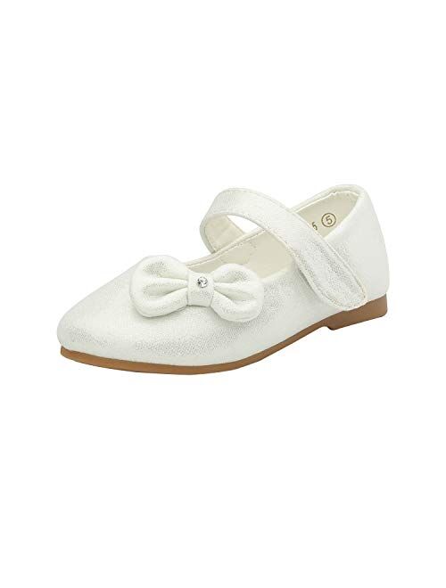 DREAM PAIRS Adorable Mary Jane Side Bow Buckle Strap Ballerina Flat (Toddler/Little Girl)