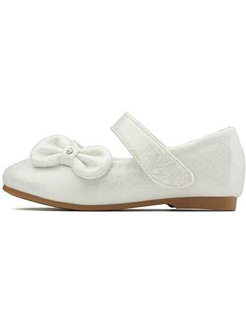 DREAM PAIRS Adorable Mary Jane Side Bow Buckle Strap Ballerina Flat (Toddler/Little Girl)