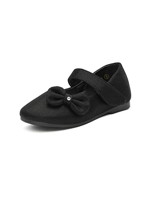 DREAM PAIRS Adorable Mary Jane Side Bow Buckle Strap Ballerina Flat (Toddler/Little Girl)