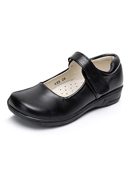 Toddler/Little Girl/Big Girl JOEupin Girls Mary Jane School Uniform Shoes Strap Dress Uniform Flats Black