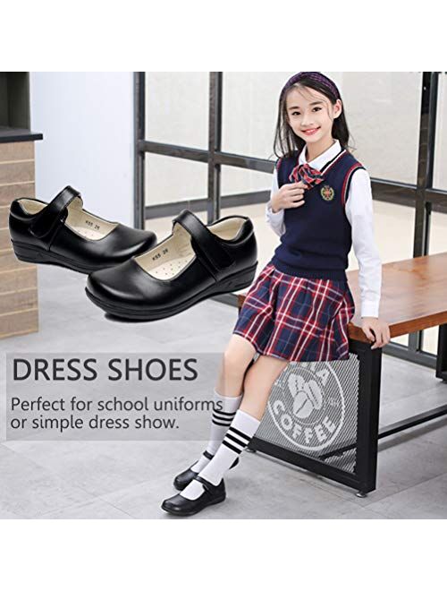 PPXID Girl's Strap School Uniform Dress Shoe Mary Jane Flat 
