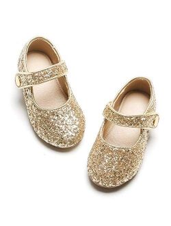 Kiderence Girls Flat Mary Jane Shoes Slip-on School Party Dress Ballerina Shoe (Toddler/Little Kids)