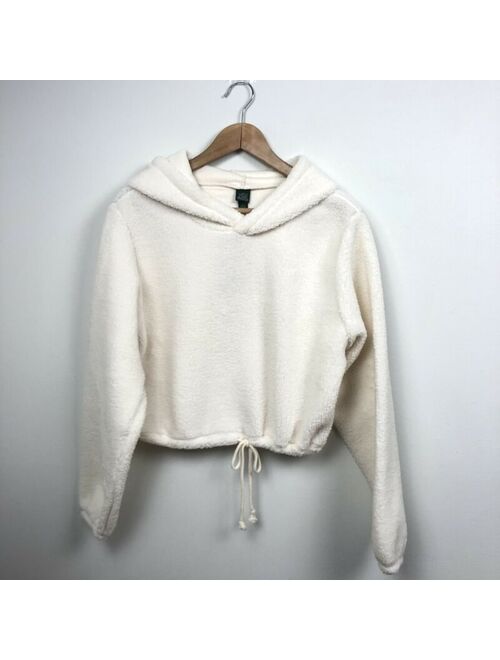 Wild Fable M Sherpa Hoodie Sweatshirt Hooded Sweater Ivory Medium