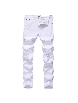 NEWSEE Boy's Skinny Fit Ripped Jeans Destroyed Distressed Stretch Denim Slim Jeans Pants