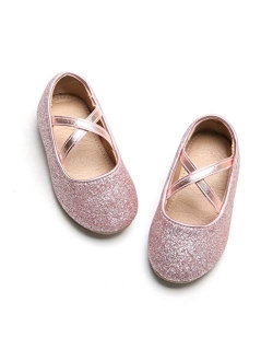 Otter MOMO Toddler Girls Ballet Flats Mary Jane Dress Shoes with Bow Knot