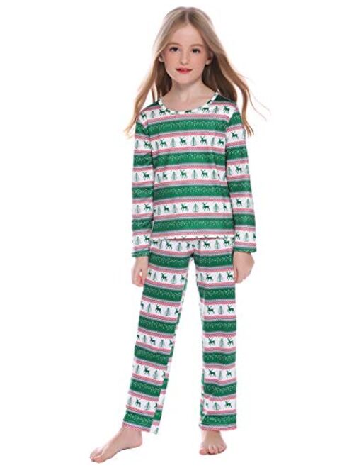iClosam Christmas Family Matching Pajamas Set Santa's Deer Holiday Sleepwear for Dad Mom PJs S-XXL