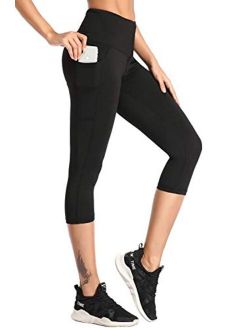Leggings with Pockets for Women High Waist Tight Workout Full Length Yoga Pants Tummy Control