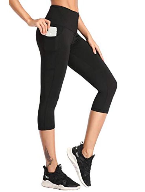 Self Pro Leggings with Pockets for Women High Waist Tight Workout Full Length Yoga Pants Tummy Control