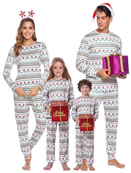 iClosam Christmas Family Matching Pajamas Set Santa's Deer Holiday Sleepwear for Dad Mom PJs S-XXL (Christmas - Santa Claus - Green, Mum-L)
