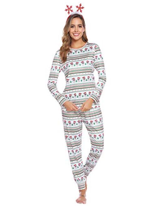 iClosam Christmas Family Matching Pajamas Set Santa's Deer Holiday Sleepwear for Dad Mom PJs S-XXL (Christmas - Santa Claus - Green, Mum-L)